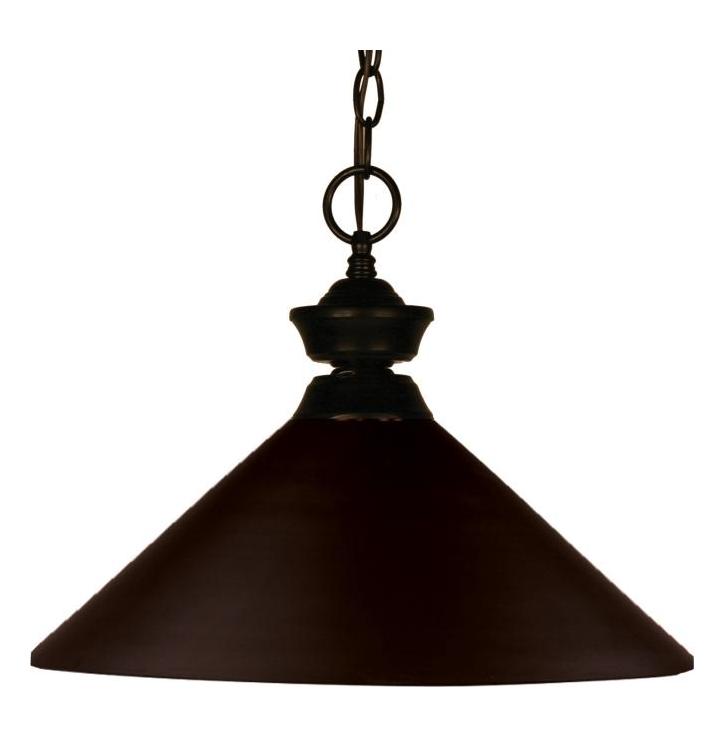 Bronze Sharp  1 Light Pendant with Bronze Metal Shade by Z-Lite