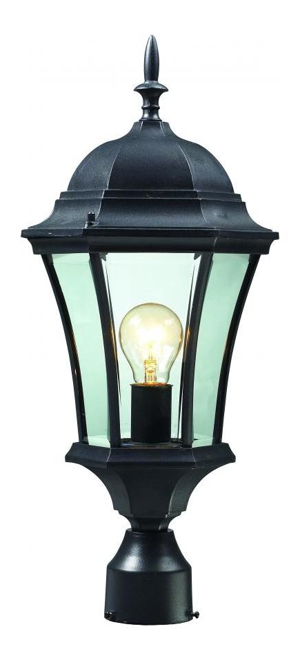 Black  1 Light Outdoor Post Light with Clear Beveled Shade by Z-Lite