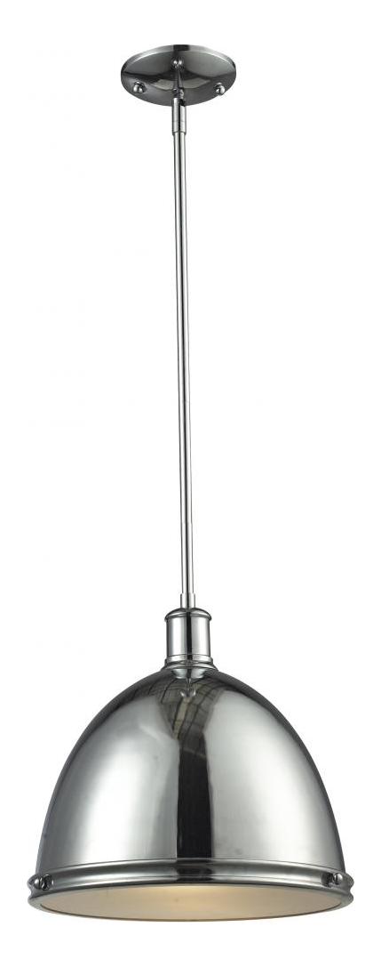 Chrome  1 Light Full Sized Pendant by Z-Lite
