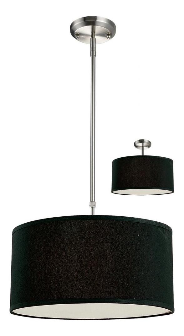 Brushed Nickel / Black  3 Light Full Sized Pendant by Z-Lite