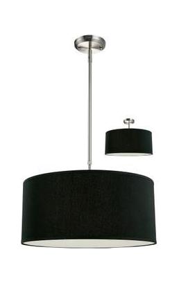 Brushed Nickel / Black  3 Light Full Sized Pendant by Z-Lite