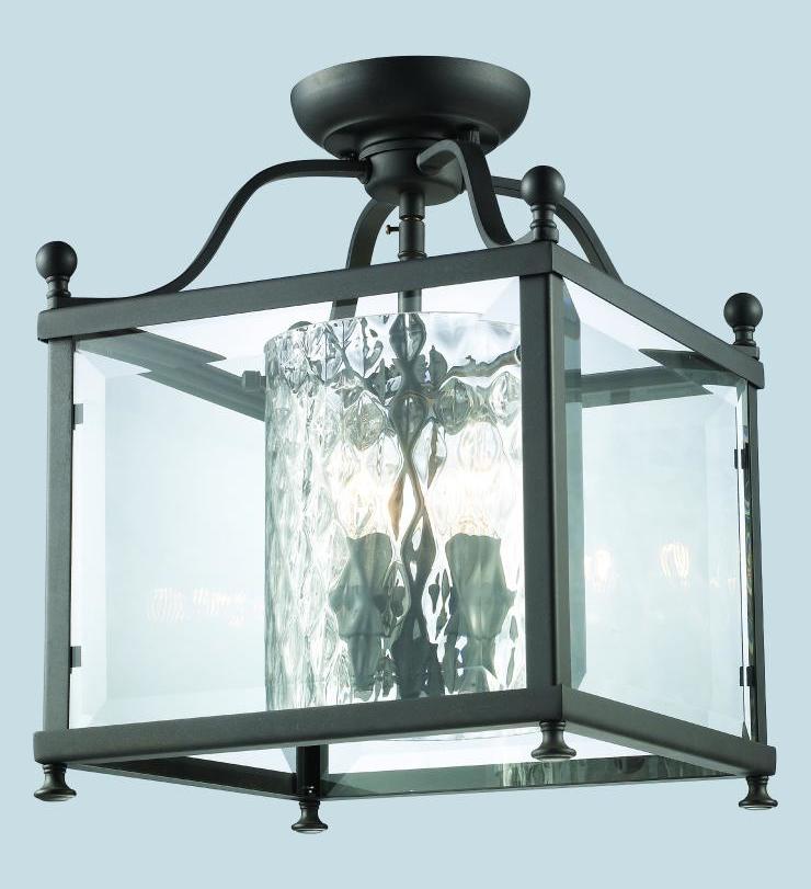 Three Light Bronze  Foyer Hall Semi-Flush Mount by Z-Lite