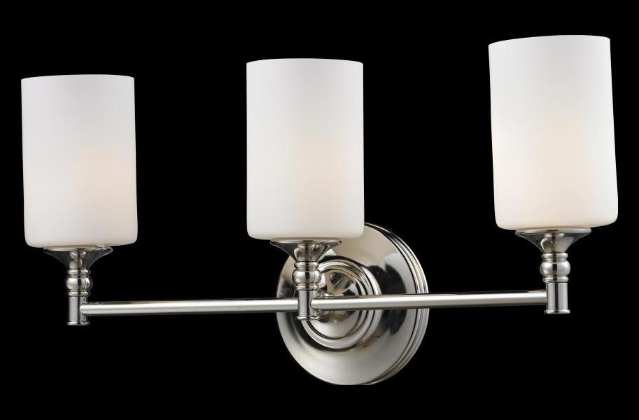 Three Light Matte Opal Glass Chrome/Matte Opal Vanity by Z-Lite