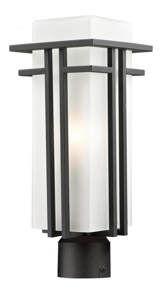 Oiled Bronze  1 Light Outdoor Post Light with Matte Opal Shade by Z-Lite