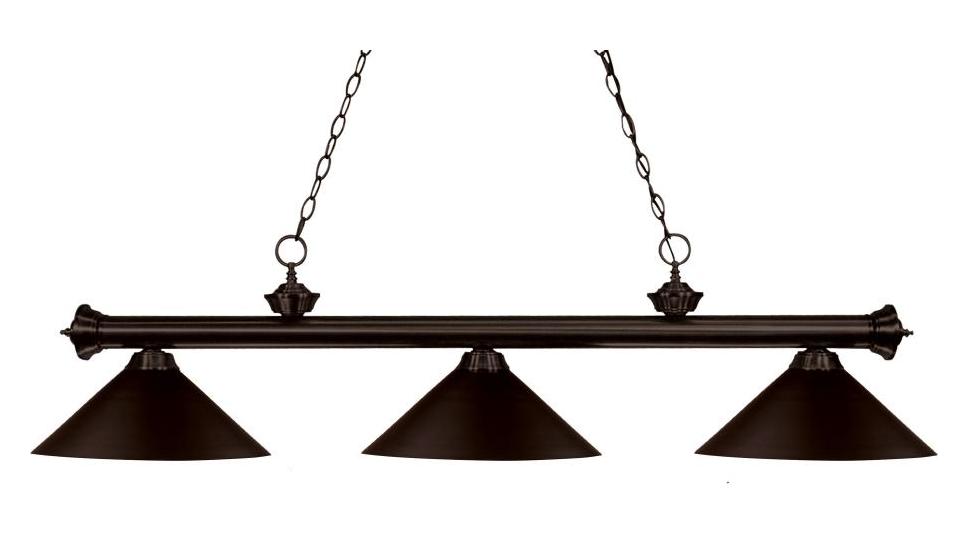 Three Light Bronze Bronze Shade Island Light by Z-Lite