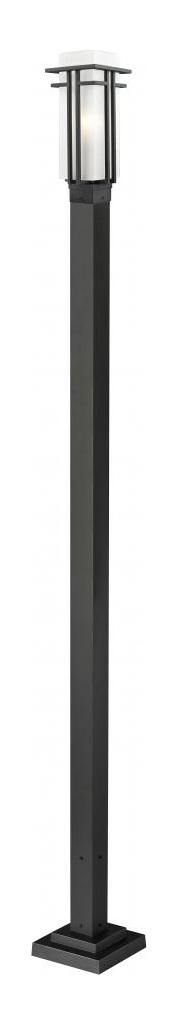 Black  1 Light Outdoor Post Light with Matte Opal Shade by Z-Lite
