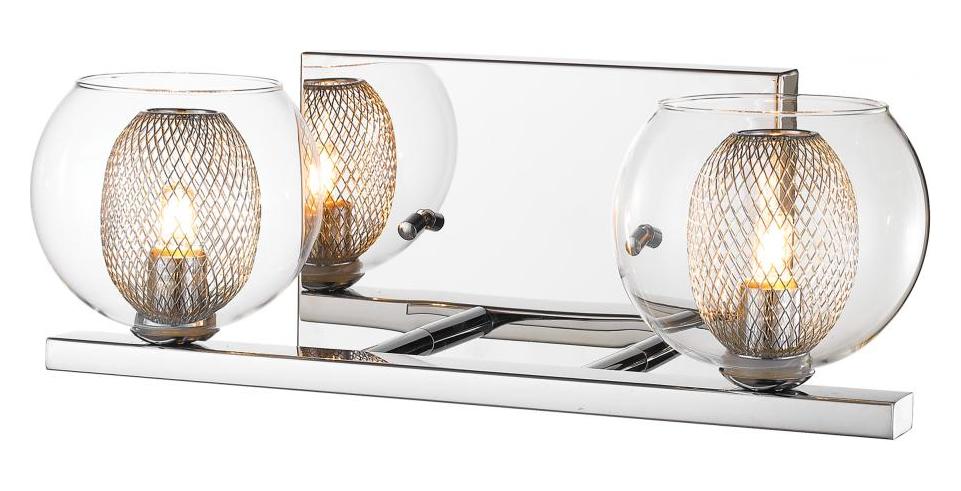 Chrome  2 Light Bathroom Vanity Light with Clear Glass Shade by Z-Lite