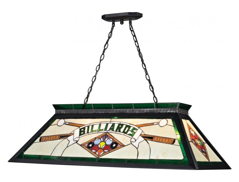 Matte Black Tiffany 4 Light Chandelier with Multi-Colored Tiffany Glass Shade by Z-Lite