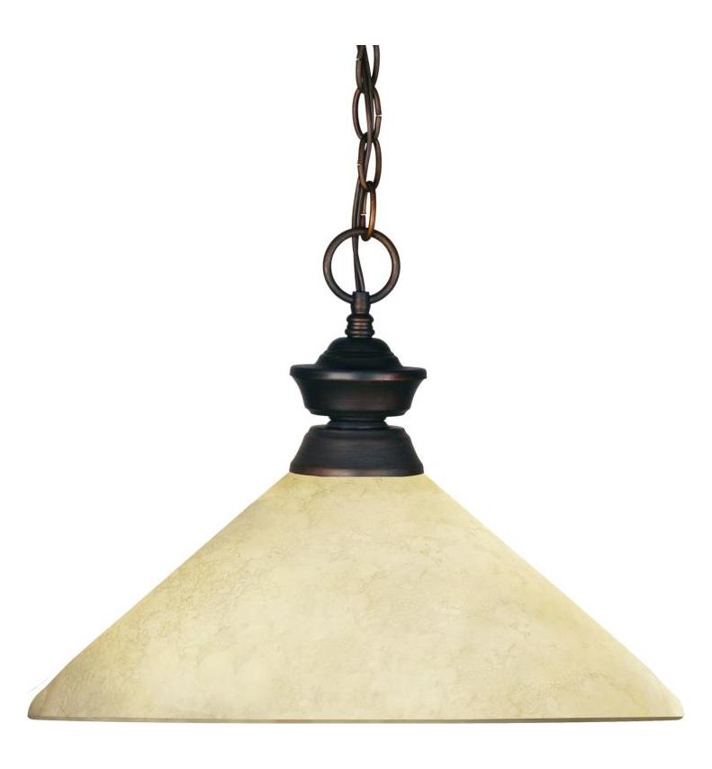 Olde Bronze  1 Light Pendant with Glass Shade by Z-Lite