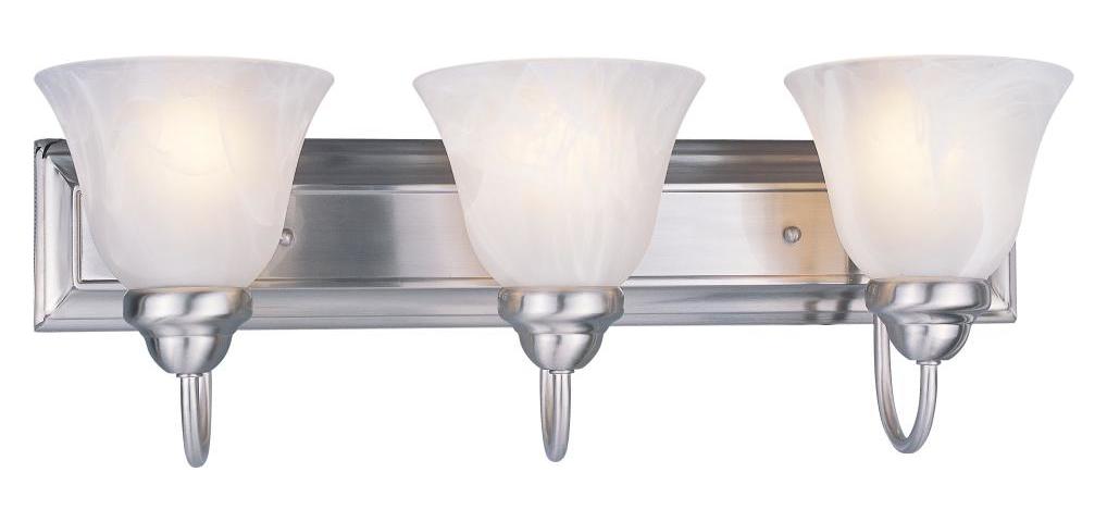 Three Light Brushed Nickel White Swirl Glass Vanity by Z-Lite