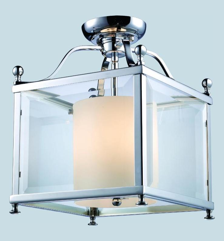 Three Light Chrome  Foyer Hall Semi-Flush Mount by Z-Lite