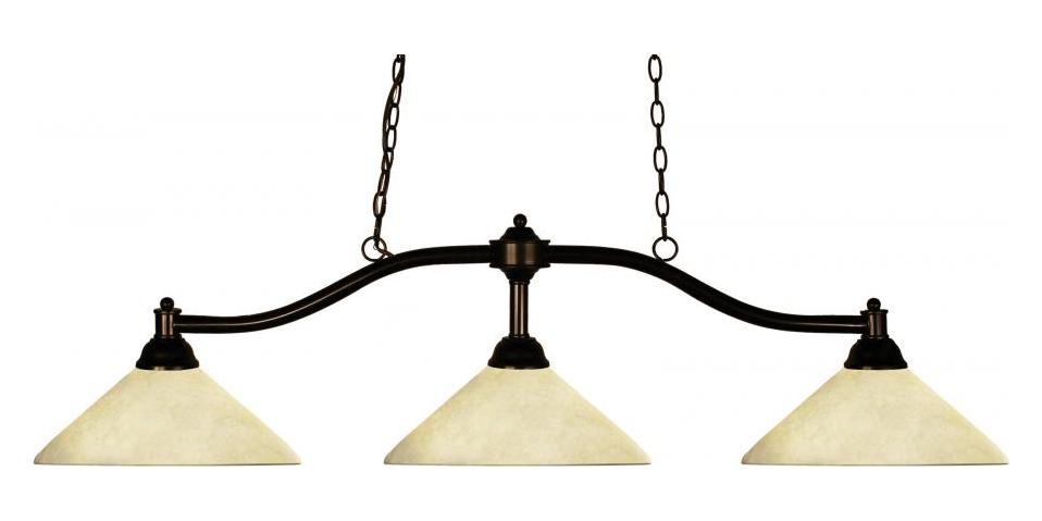 Bronze  3 Light Chandelier with Golden Mottle Glass Shade by Z-Lite