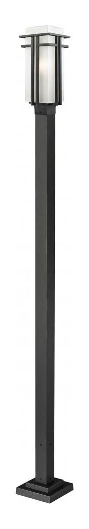 Black  1 Light Outdoor Post Light with Matte Opal Shade by Z-Lite