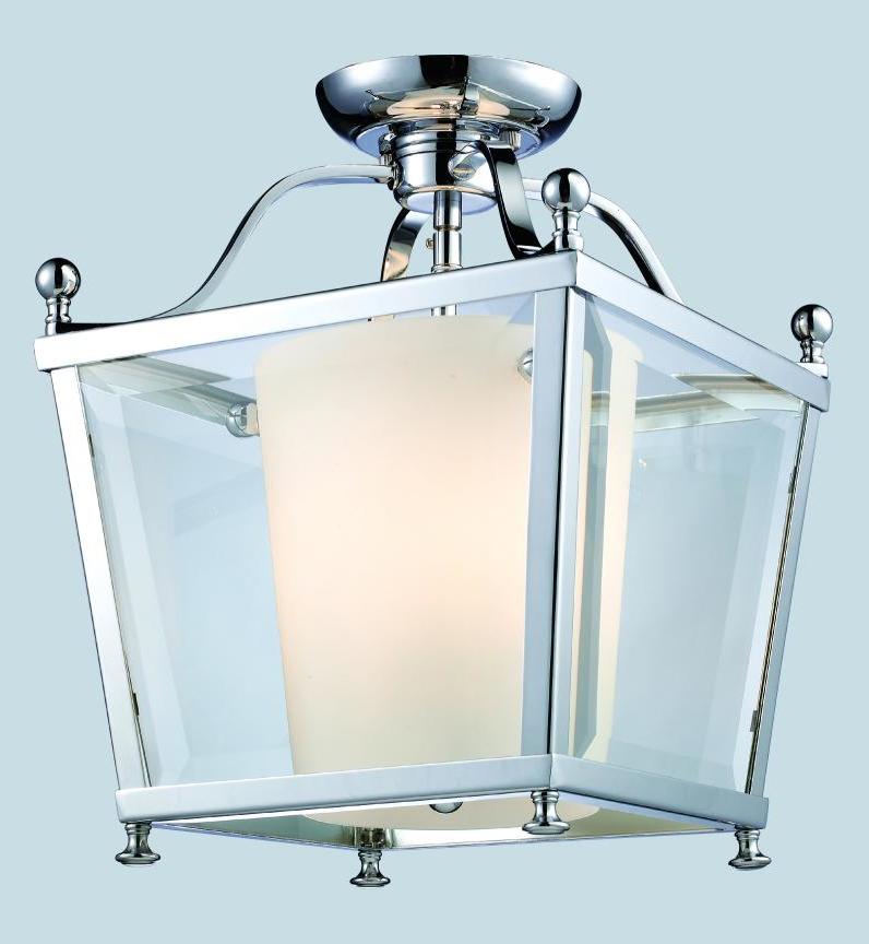 Three Light Chrome  Foyer Hall Semi-Flush Mount by Z-Lite