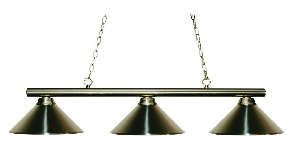 Nickel  3 Light Chandelier with Metal Brushed Nickel Metal Shade by Z-Lite