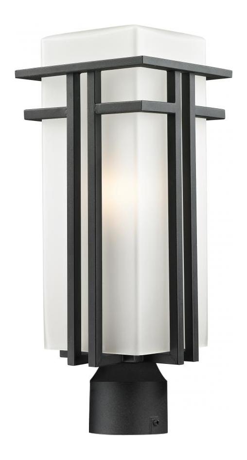 Black  1 Light Outdoor Post Light with Matte Opal Shade by Z-Lite