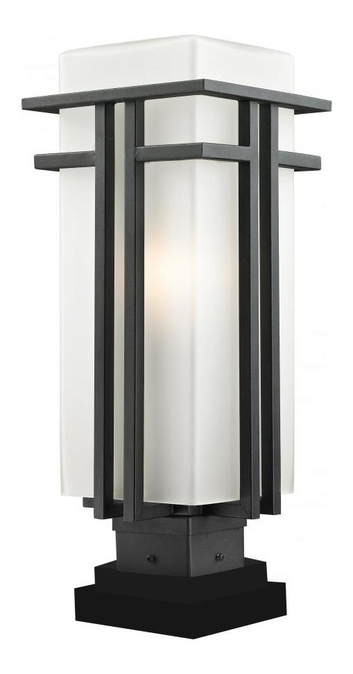 Black  1 Light Outdoor Pier Mount Light with Matte Opal Shade by Z-Lite