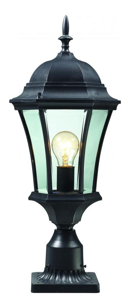 Black  1 Light Outdoor Pier Mount Light with Clear Beveled Shade by Z-Lite