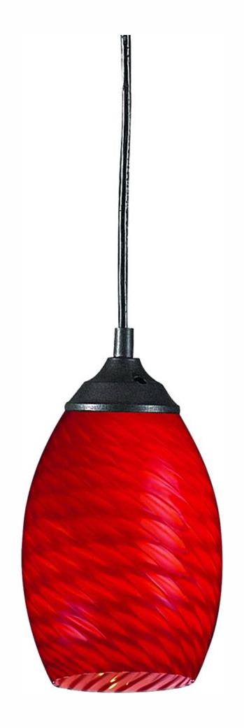 Sand Black / Red  1 Light Mini Pendant by Z-Lite