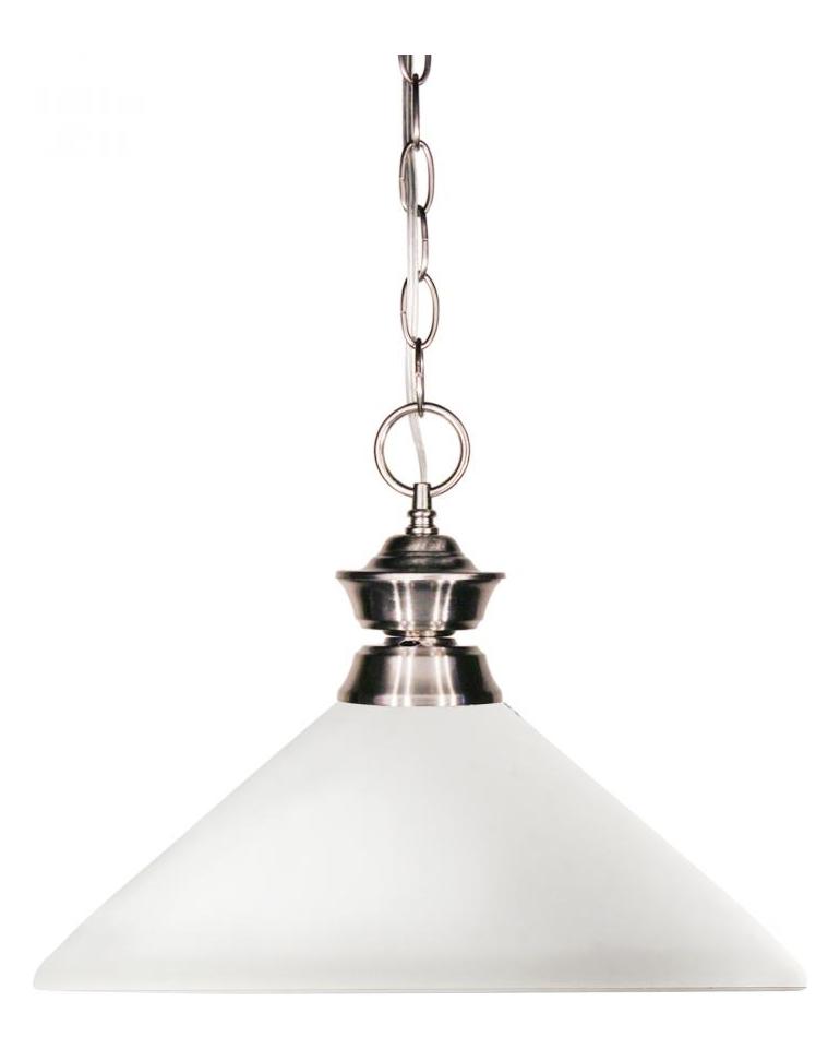 Brushed Nickel  1 Light Pendant with Glass Shade by Z-Lite