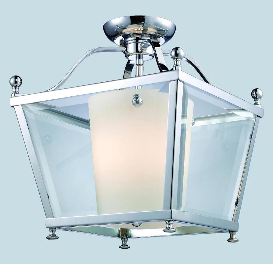 Three Light Chrome  Foyer Hall Semi-Flush Mount by Z-Lite