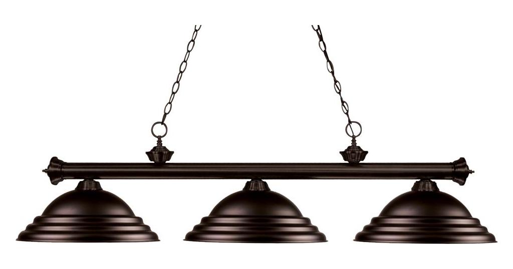 Three Light Bronze Bronze Shade Island Light by Z-Lite