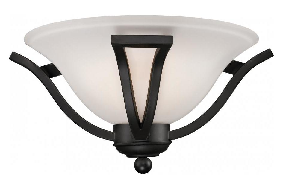 Matte Black  1 Light Wall Sconce with Matte Opal Glass Shade by Z-Lite