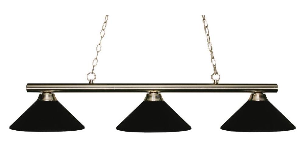 Brushed Nickel  3 Light Chandelier with Glass Shade by Z-Lite