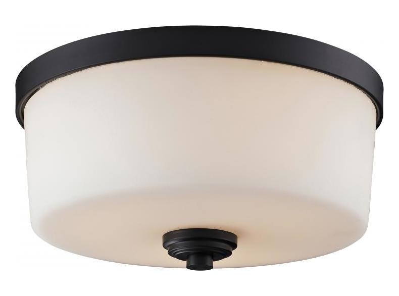Three Light Oil Rubbed Bronze Matte Opal Glass Bowl Flush Mount by Z-Lite