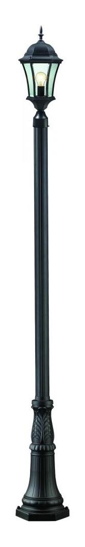 Black  1 Light Outdoor Post Light with Clear Beveled Shade by Z-Lite