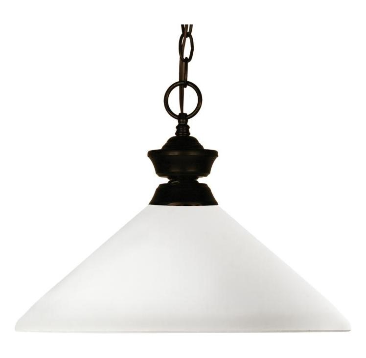 Bronze Chance 1 Light Pendant with Glass Shade by Z-Lite