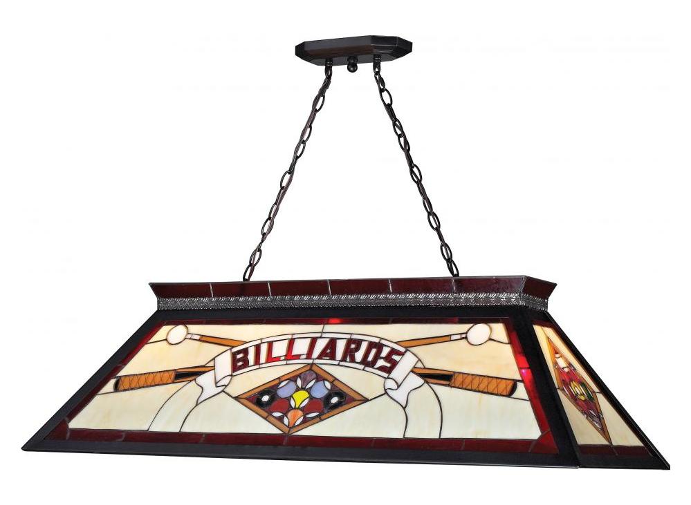 Matte Black Tiffany 4 Light Chandelier with Multi-Colored Tiffany Glass Shade by Z-Lite