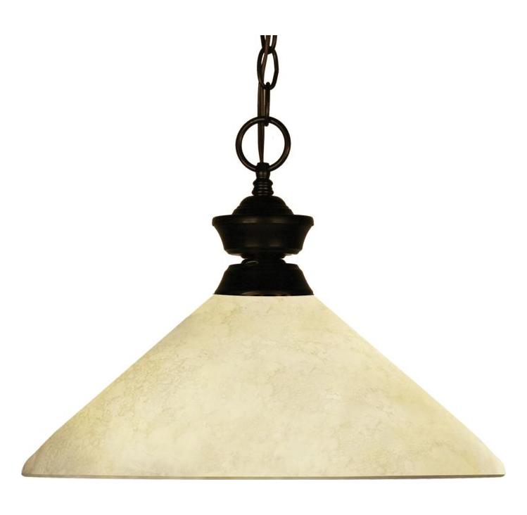 Bronze Chance 1 Light Pendant with Glass Shade by Z-Lite