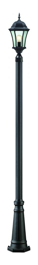 Black  1 Light Outdoor Post Light with Clear Beveled Shade by Z-Lite