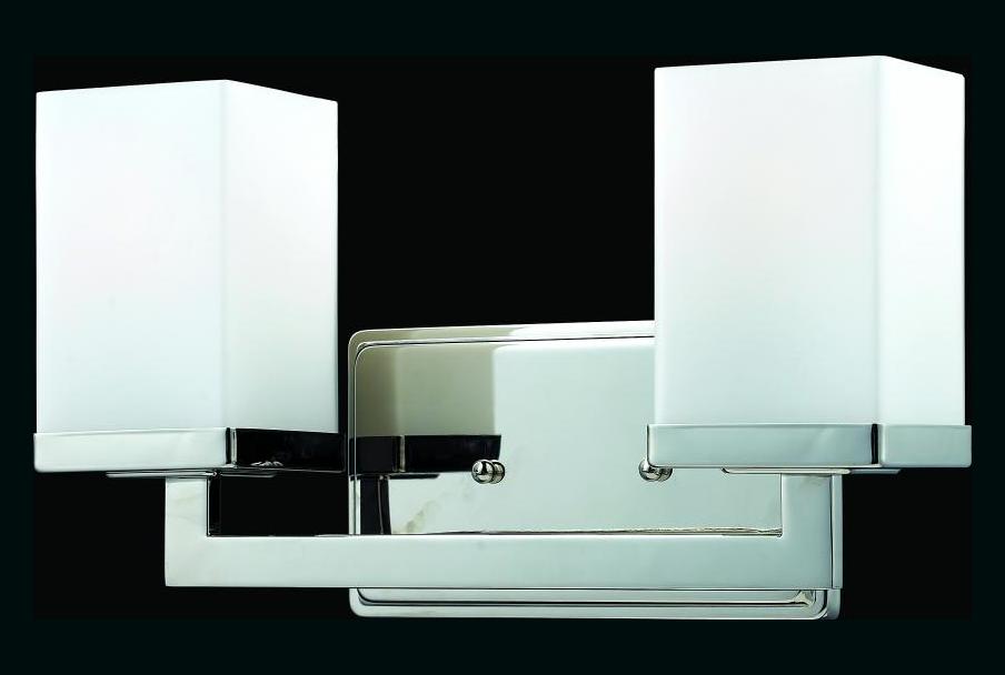Chrome  2 Light Bathroom Vanity Light with Matte Opal Glass Shade by Z-Lite