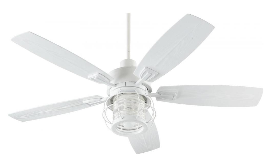 One Light Studio White Outdoor Fan by Quorum