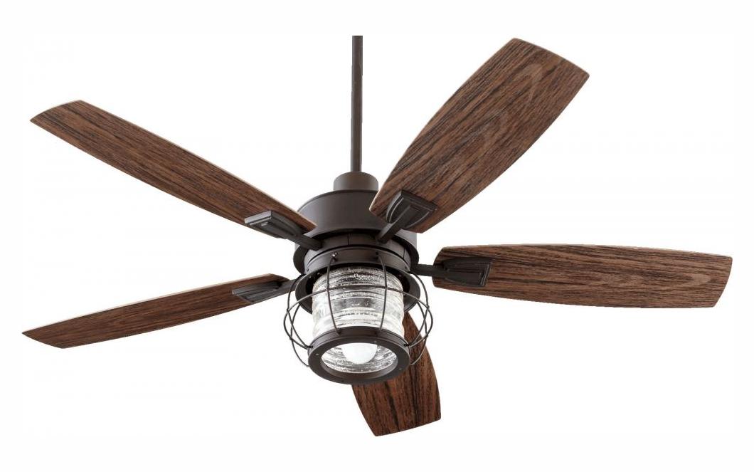One Light Oiled Bronze Outdoor Fan by Quorum