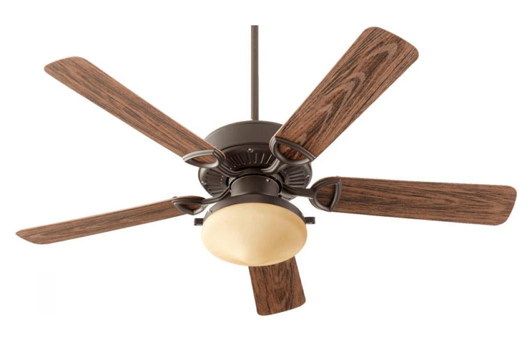 Two Light Oiled Bronze Outdoor Fan