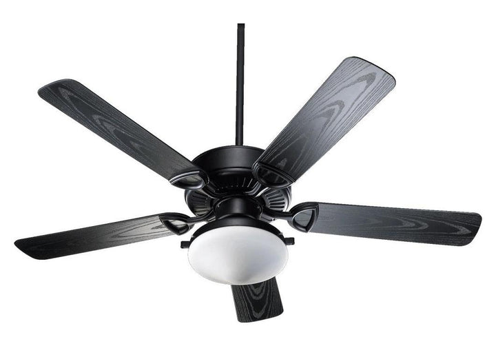 Two Light Matte Black Outdoor Fan