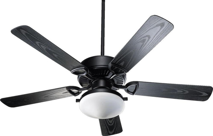 Two Light Matte Black Outdoor Fan