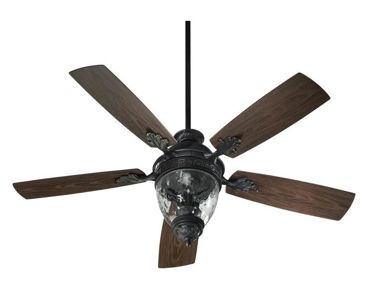 Three Light Old World Outdoor Fan by Quorum