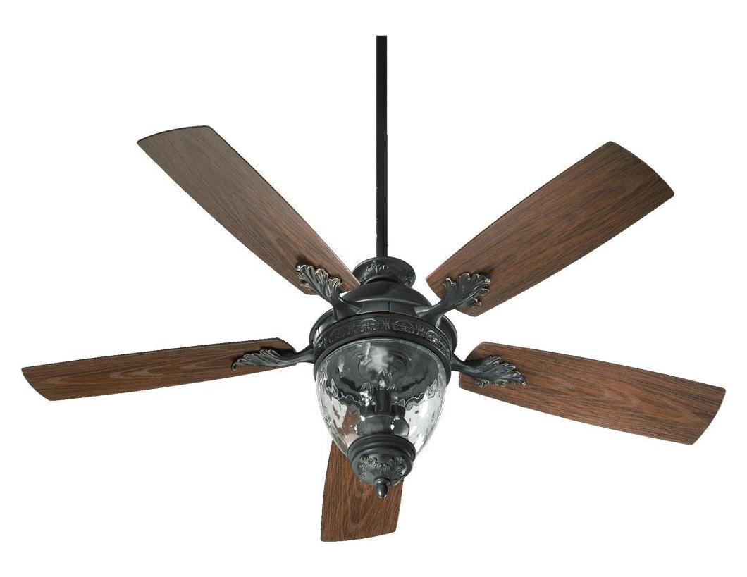 Three Light Old World Outdoor Fan