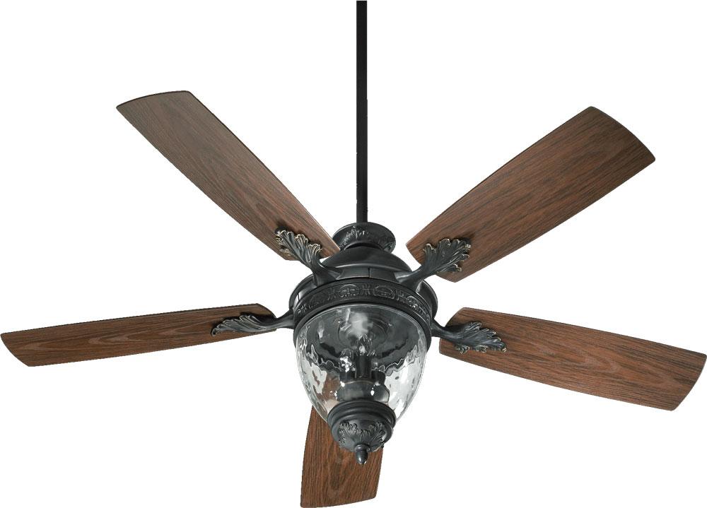 Three Light Old World Outdoor Fan