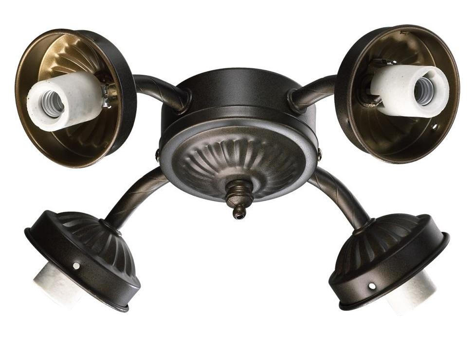 Four Light Oiled Bronze Fan Light Kit by Quorum