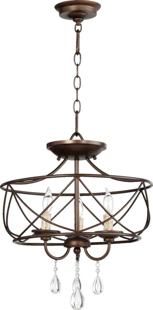Three Light Oiled Bronze Up Chandelier by Quorum