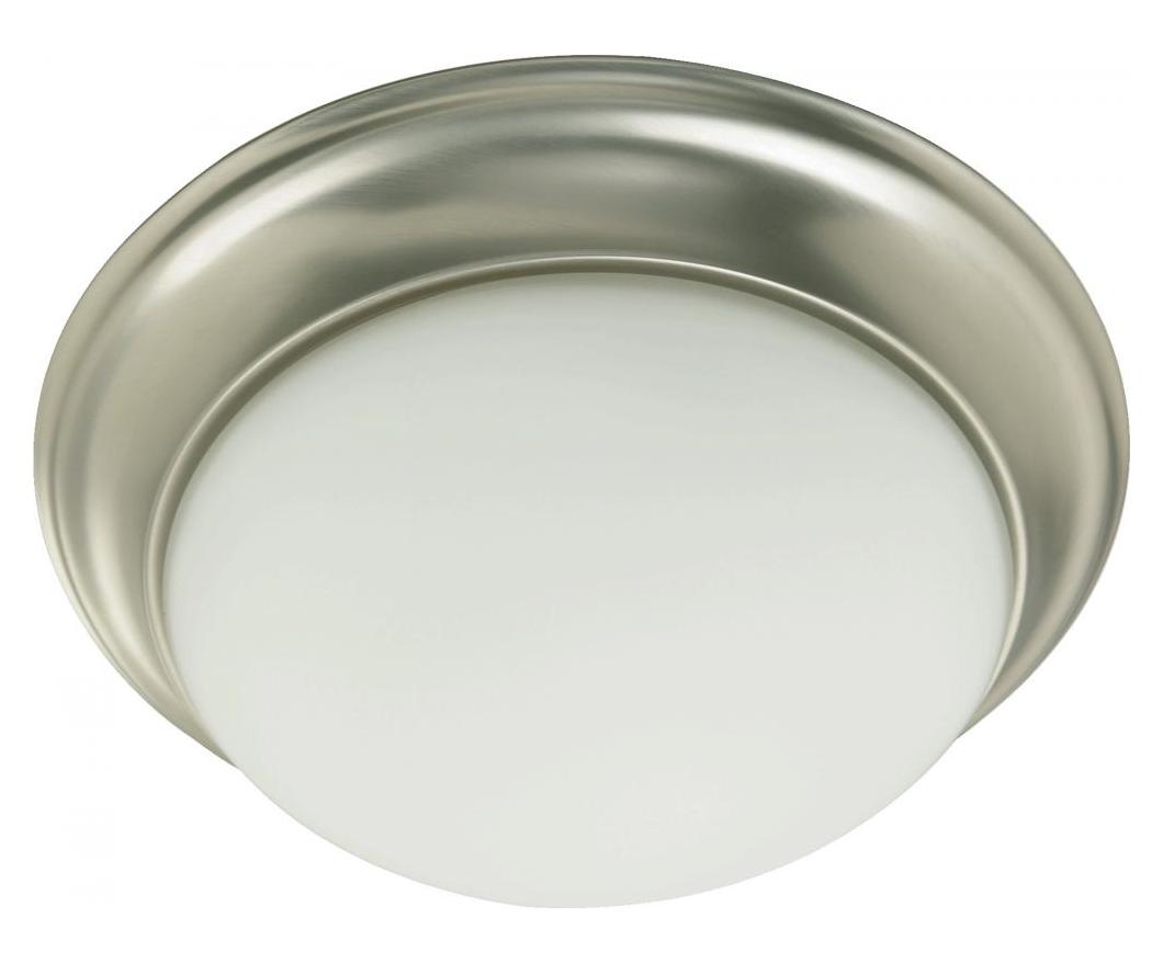 Three Light Satin Nickel Opal Glass Bowl Flush Mount by Quorum