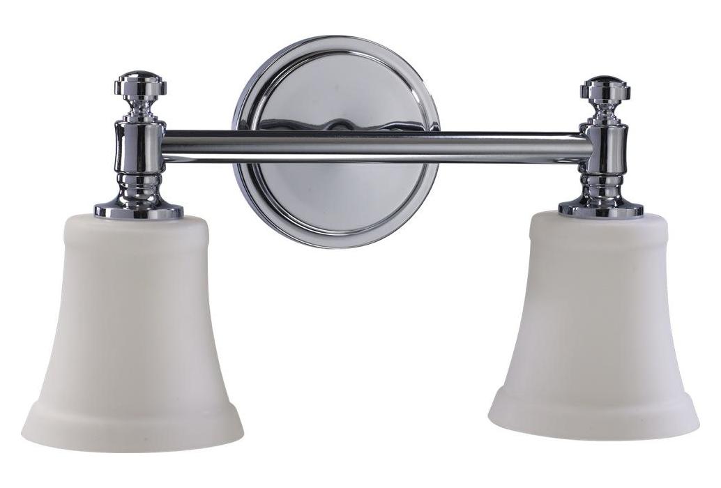 Two Light Chrome Satin Opal Glass Vanity by Quorum