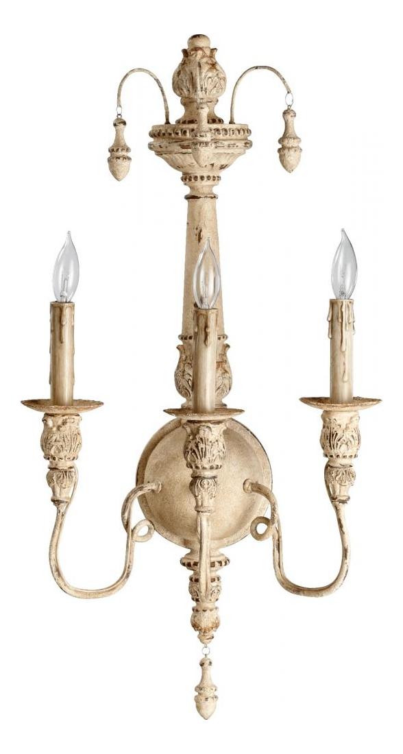 Three Light Persian White Wall Light by Quorum
