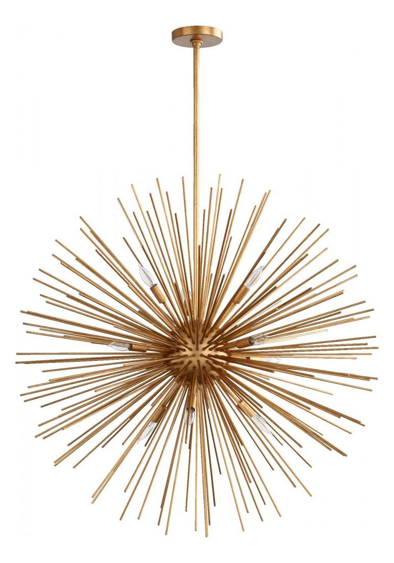 10Lt Pend Gold Leaf by Quorum