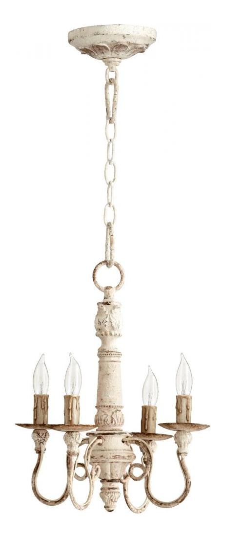 Four Light Persian White Up Mini Chandelier by Quorum